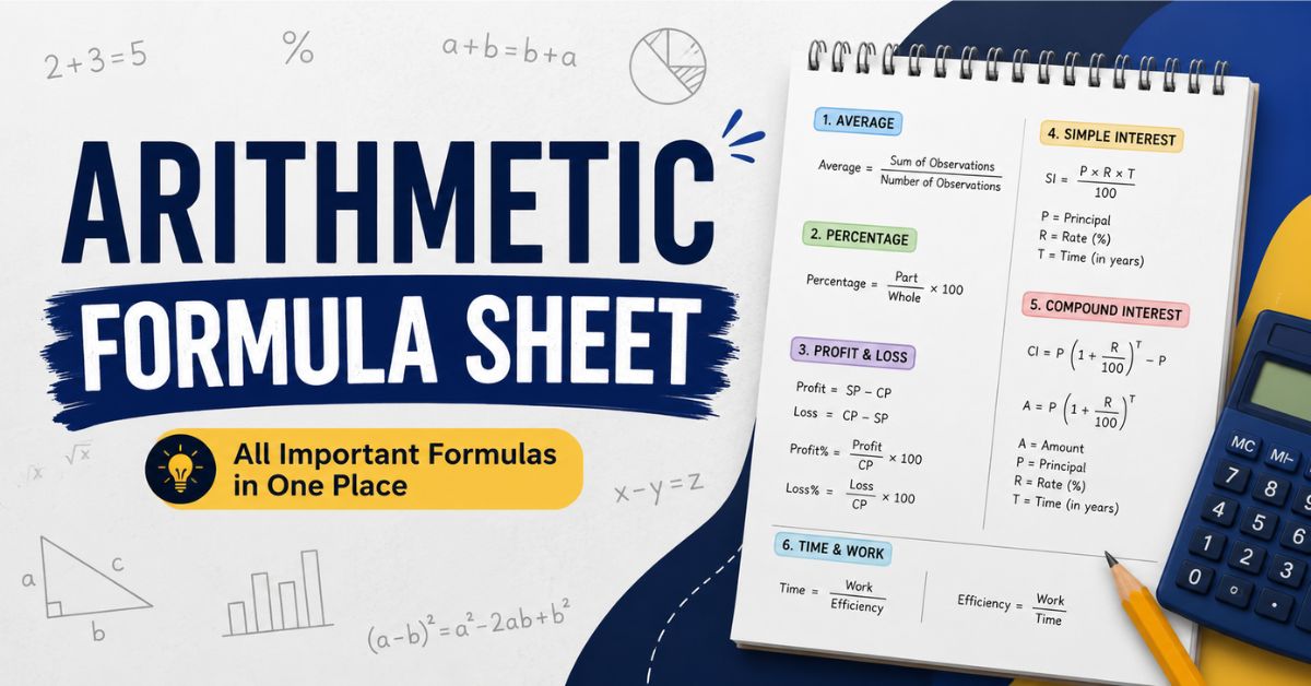 You are currently viewing Arithmetic Formula Sheet: A Complete Guide for Students and Learners