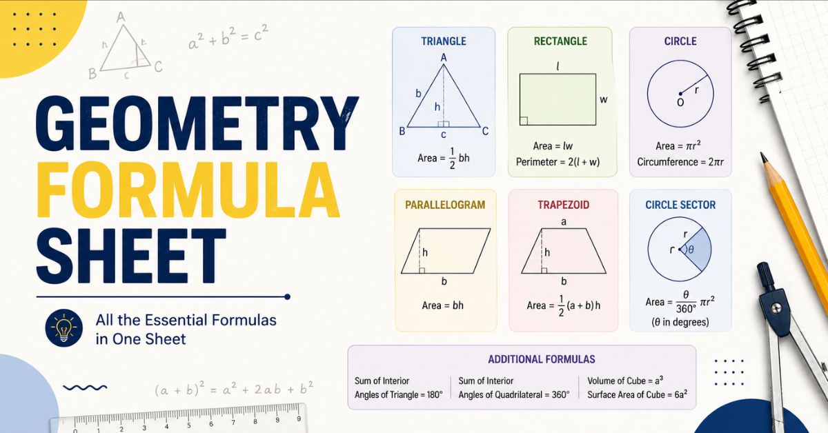 You are currently viewing Geometry Formula Sheet: The Ultimate Guide for Students and Learners