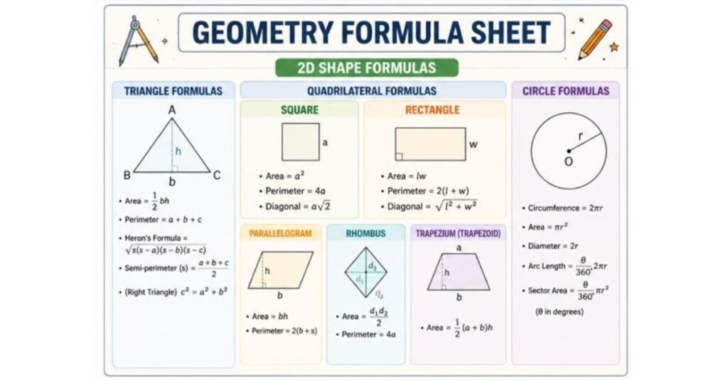 Formula Example Layout Geometry Formula Sheet – Complete All Key Formulas & Examples