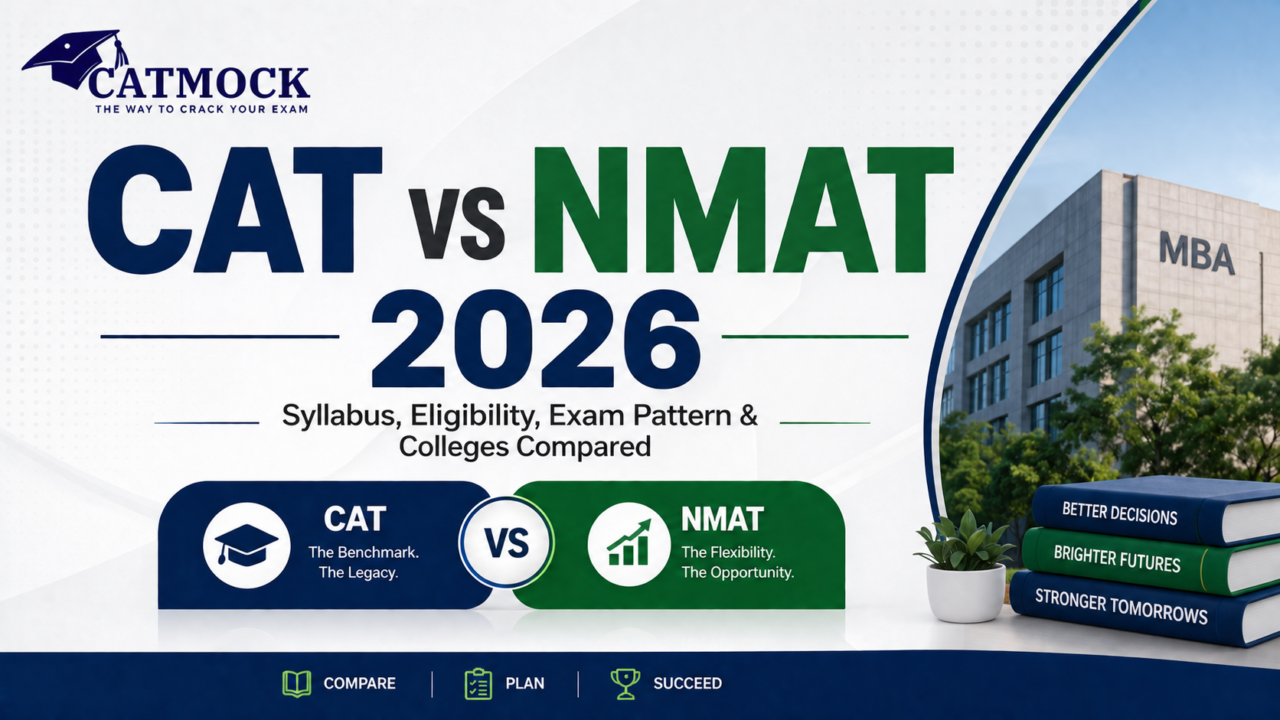 You are currently viewing CAT vs NMAT 2026: Syllabus, Eligibility, Exam Pattern & Colleges Compared