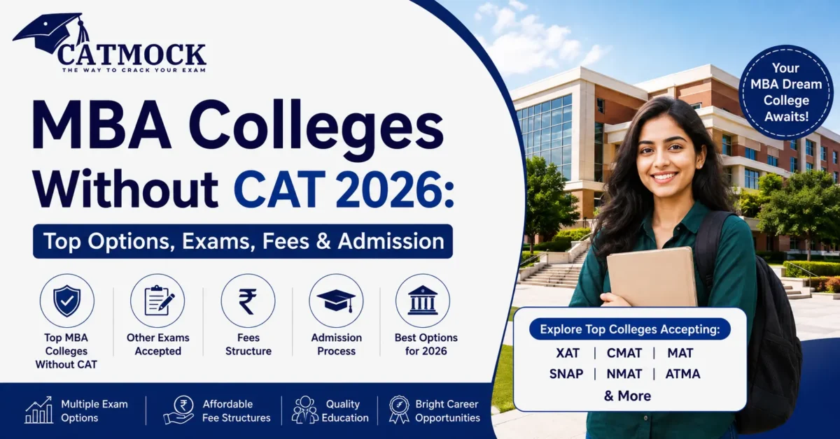 MBA Colleges Without CAT 2026: Top Options, Exams, Fees & Admission