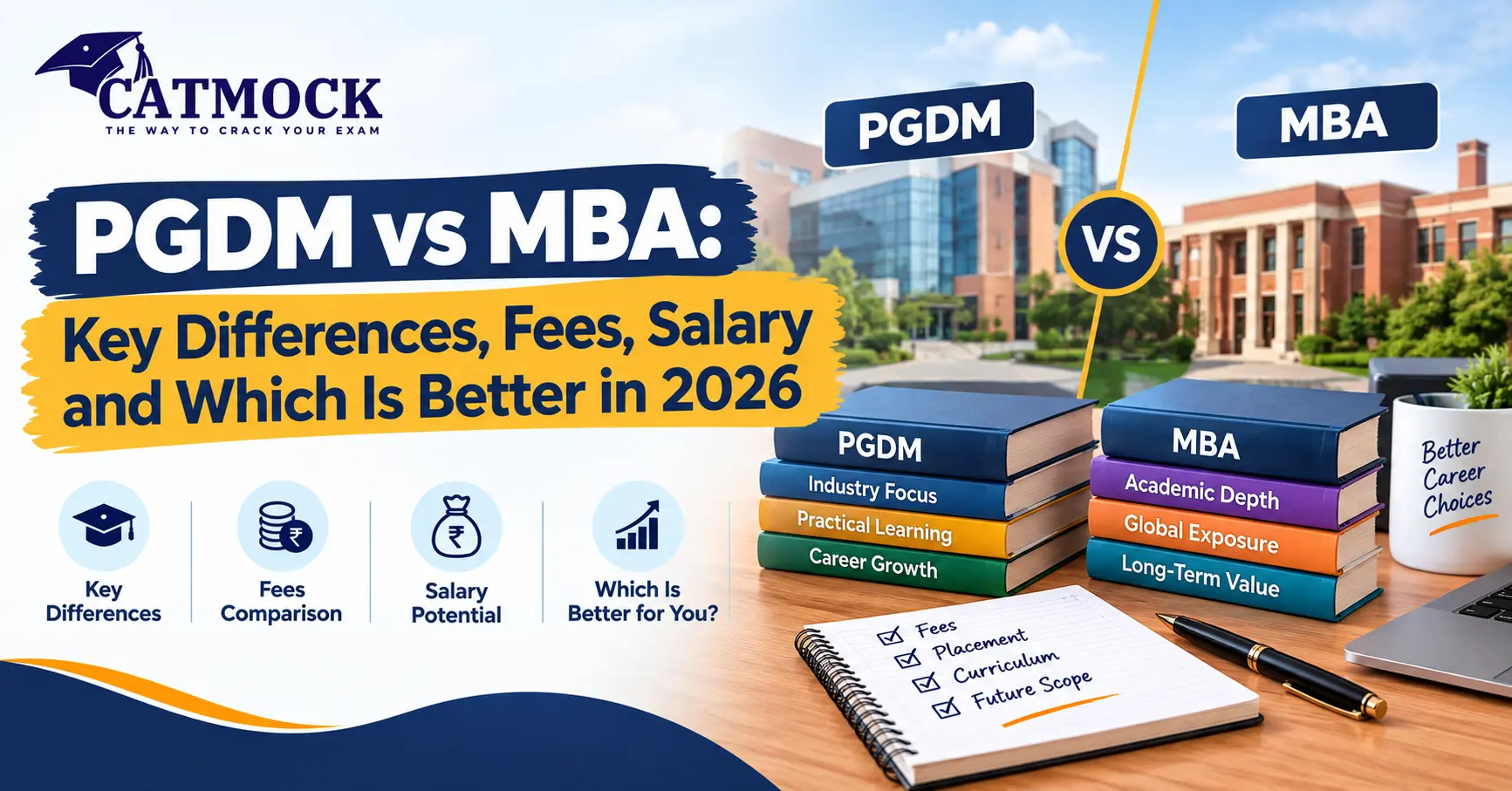 You are currently viewing PGDM vs MBA: Key Differences, Fees, Salary and Which Is Better in 2026