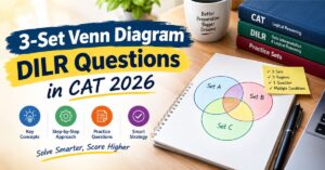 Read more about the article 3-Set Venn Diagram DILR Questions in CAT 2026: Effective Strategies, Examples and Practice Plan