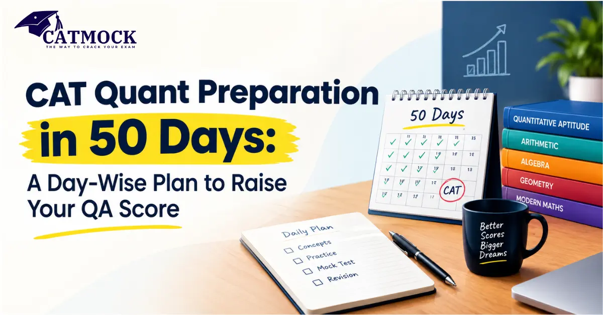 You are currently viewing CAT Quant Preparation in 50 Days: A Day-Wise Plan to Raise Your QA Score